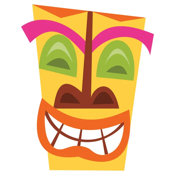 Una Ilustración Vectorial Dibujos Animados Una Estatua Tiki — Vector de stock