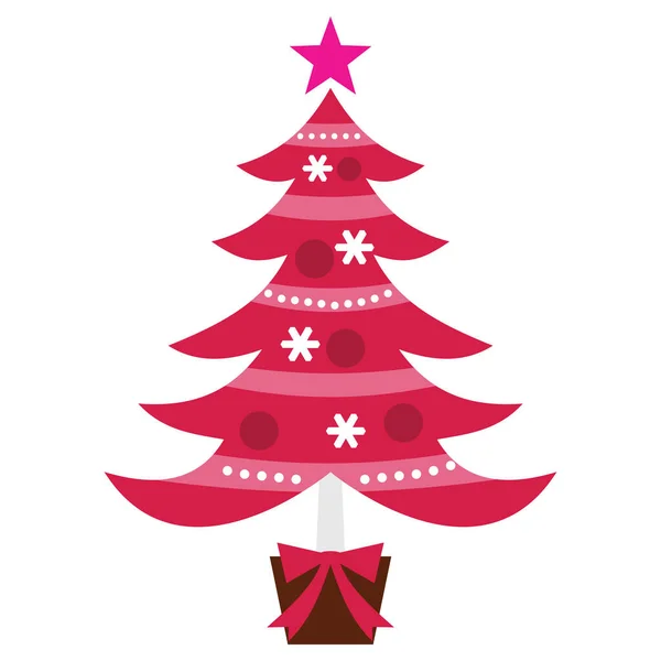 Een Vector Illustratie Van Retro Kerstboom — Stockvector
