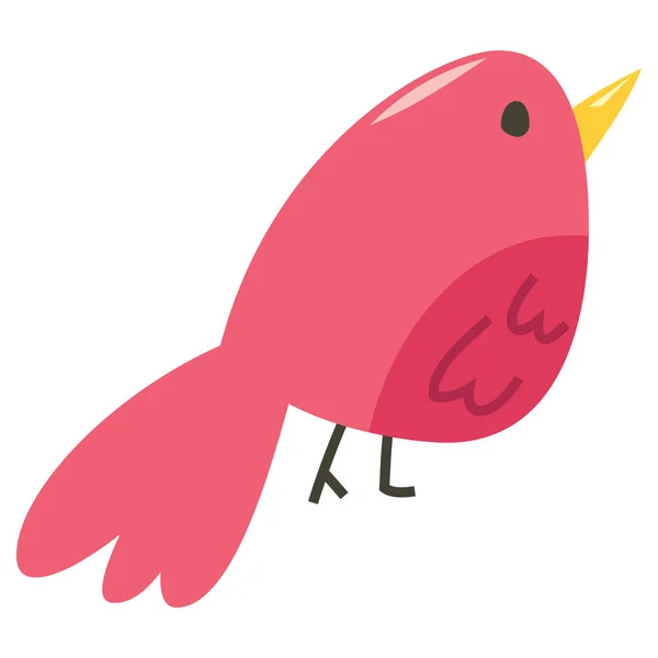 Kreskówka Wektor Ilustracja Kapryśnego Słodkiego Różowego Ptaszka — Wektor stockowy