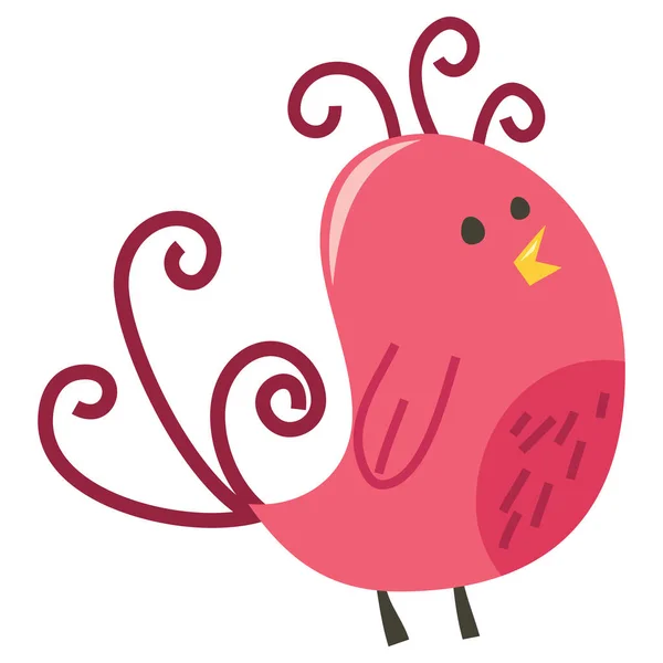 Мультипликационная Векторная Иллюстрация Причудливой Милой Птицы — стоковый вектор