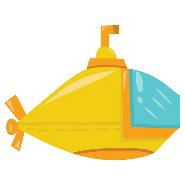 Карикатурная Иллюстрация Симпатичной Подводной Лодки — стоковый вектор