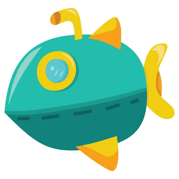 Cartoon Vector Illustration Cute Submarine — Stock Vector