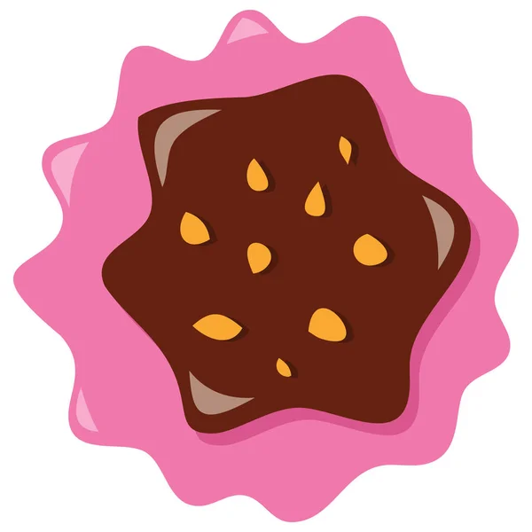 Illustration Vectorielle Dessin Animé Morceau Chocolat — Image vectorielle