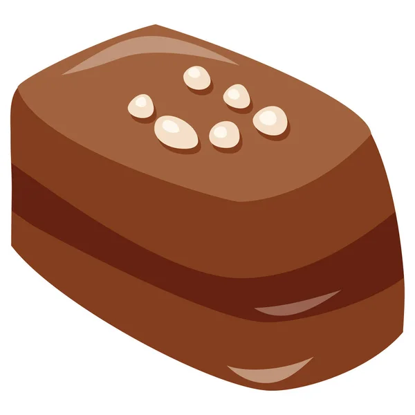 Vector Dibujos Animados Ilustración Pedazo Chocolate — Vector de stock