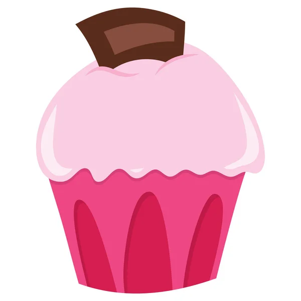 Eine Cartoon Vektor Illustration Eines Niedlichen Cupcake — Stockvektor