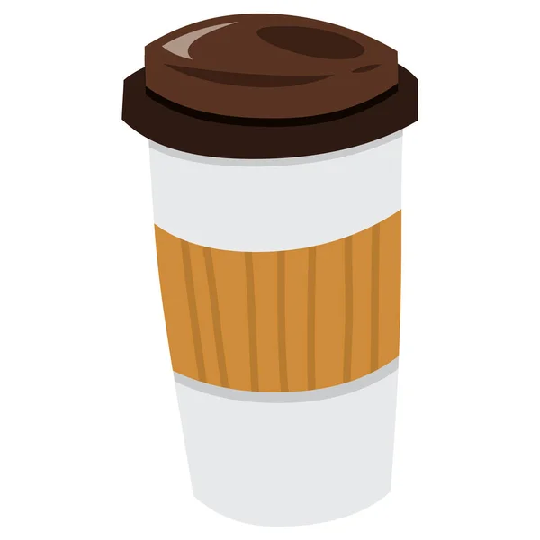 Cartoon Vector Illustration Paper Coffee Cup — Stock Vector