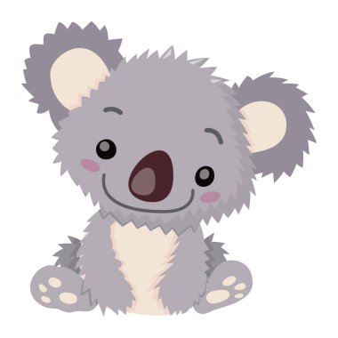 Şirin bir koalanın karikatür vektör çizimi.