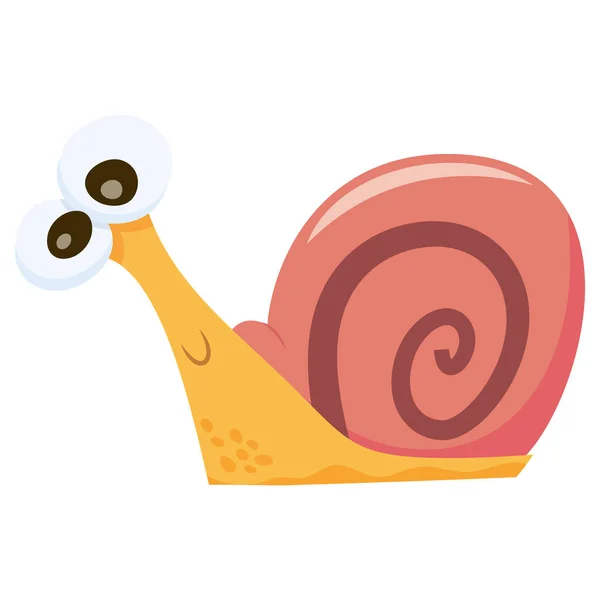 Cartoon Vector Illustration Cute Garden Snail — Stock Vector