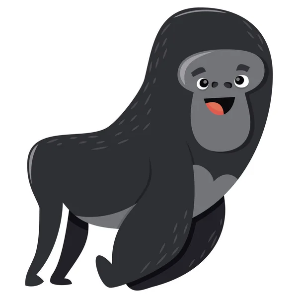 Cartoon Vector Illustration Cute Gorilla — Stock Vector