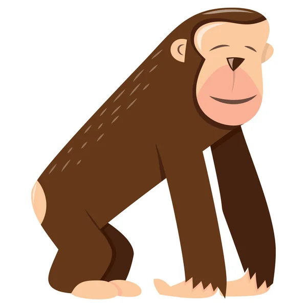 Karikatura Vektor Ilustrace Roztomilé Opice — Stockový vektor