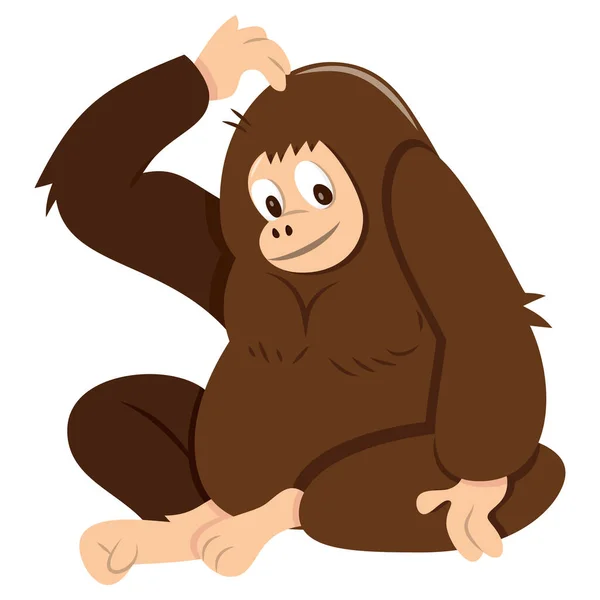 Uma Ilustração Vetorial Desenhos Animados Macaco Bonito — Vetor de Stock