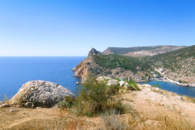 Balaklava dağından Mytilino kayasına bak. Balaklava