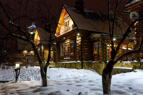 Kazan Rusland Januari 2021 Uitzicht Het Museum Mishkin House Winternacht — Stockfoto