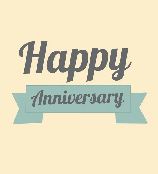 Vintage Retro Happy Anniversary Greeting Template Vector Illustration — ストックベクタ