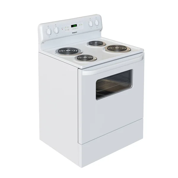 Title White Standard Clean Electric Range Model Render Concept — Stock Photo, Image