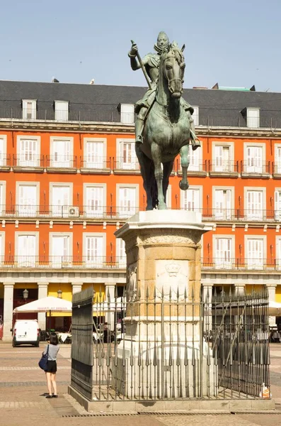 Madrid España Junio 2018 Una Vista Una Popular Plaza Mayor —  Fotos de Stock