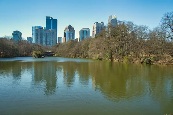 Atlanta Stycznia 2022 Piękny Panoramiczny Widok Panoramę Atlanty Popularnego Piemontu — Zdjęcie stockowe