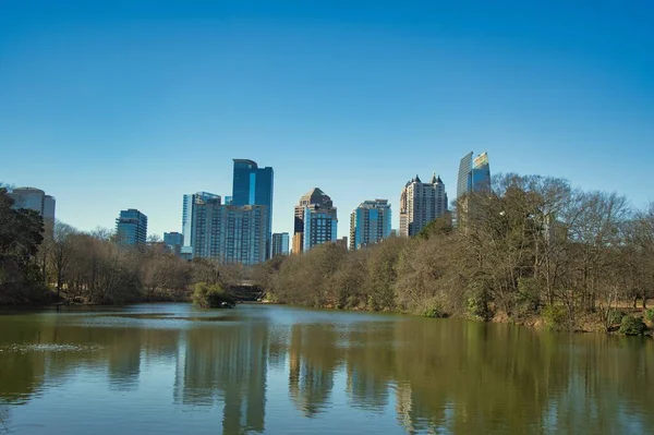 Atlanta January 2022 Beautiful Panoramic View Atlanta Downtown Skyline Popular — Stock Fotó