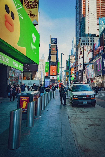 New York City Února 2022 Times Square Jeden Nejznámějších Ikonických — Stock fotografie