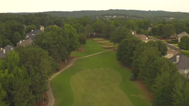 Aerial Panoramic View Beautiful Golf Course — Stock Video