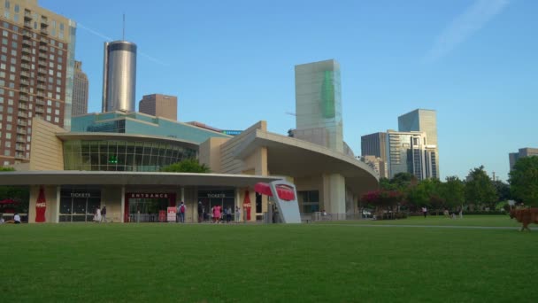 Atlanta July 2022 Locals Tourists Walking Out World Coca Cola — Video Stock