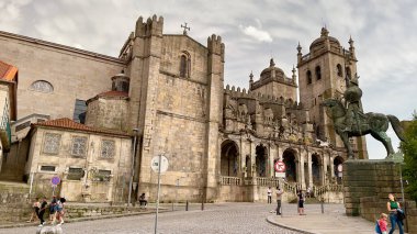 Porto,Portugal: July 6,2022- Beautiful facade of historical churches in Porto,Portugal
