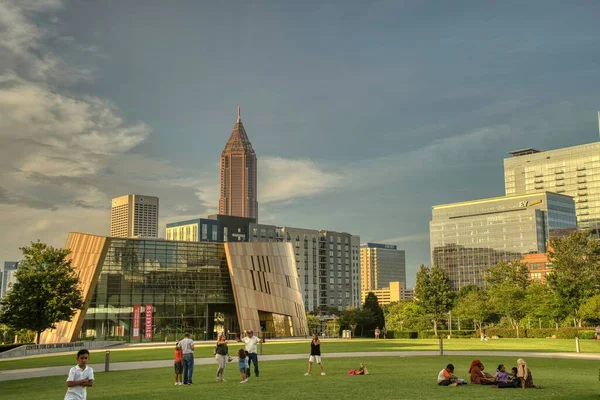 Atlanta July 2022 Locals Tourists Walking Out World Coca Cola — Stock fotografie