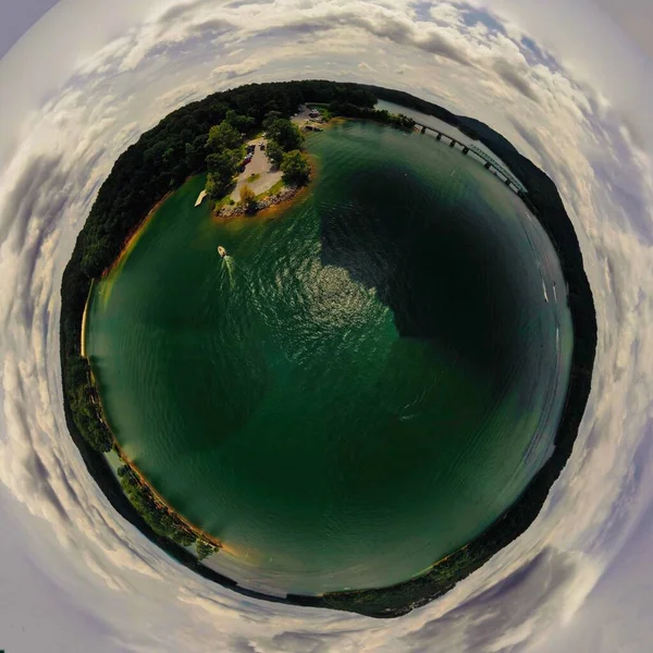 360 Degree Aerial Panoramic View Lake Allatoona Shot Drone View — Stock Photo, Image