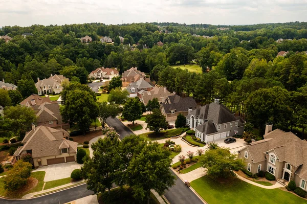 Hdr Image Aerial Panoramic View House Cluster Sub Division Suburbs — Fotografia de Stock