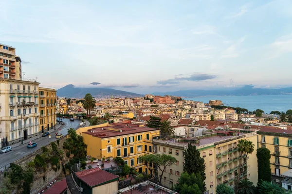 Panorámás Vie Nápoly Város Kikötő Vesuvius Lövés Hdr Ben 2022 — Stock Fotó