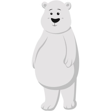 Beyaz arka planda izole edilmiş şirin kutup ayısı çizgi filminin vektör çizimi