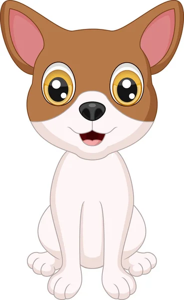 Vector Illustration Cute Little Dog Cartoon Sitting — 图库矢量图片