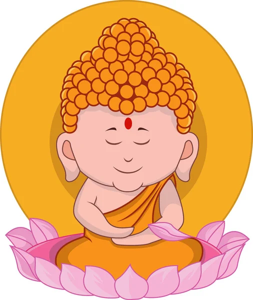 Vector Illustration Happy Buddha Purnima Meditation — Stock Vector