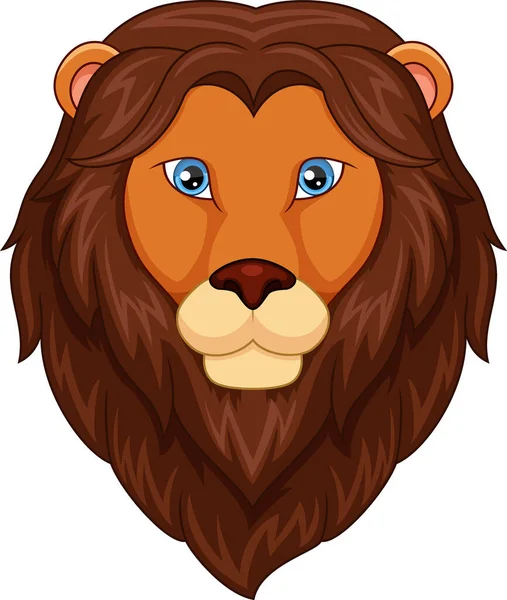 Vector Illustration Cute Lion Head Cartoon Mascot — ストックベクタ