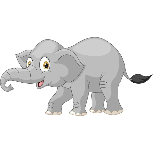 Vector Illustration Cute Elephant White Background —  Vetores de Stock