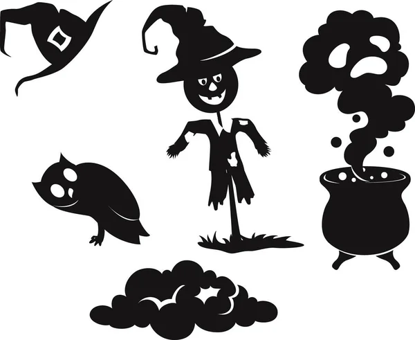 Vector Illustration Cute Halloween Icon Collection Set — Vector de stock
