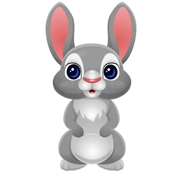 Illustrazione Vettoriale Carino Coniglio Cartone Animato Sfondo Bianco — Vettoriale Stock