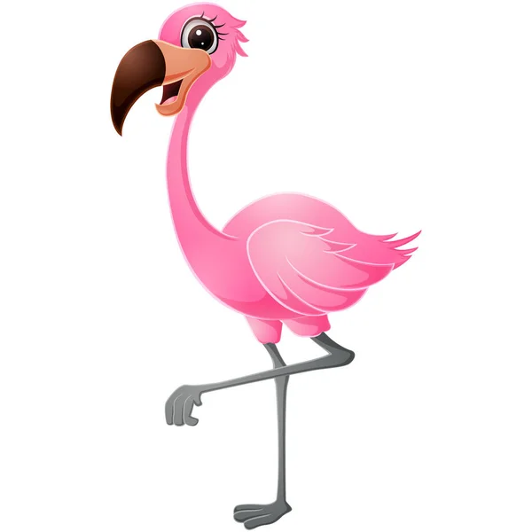 Vector Illustration Cute Flamingo White Background — Stock Vector