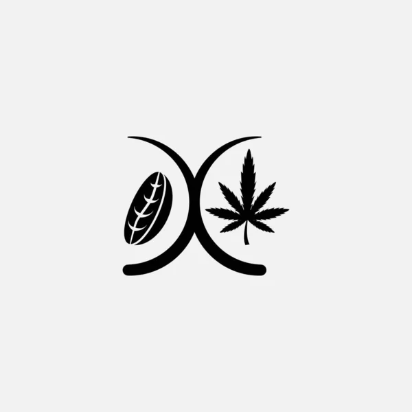 Καφές Κύπελλο Λογότυπο Σχεδιασμός Πρότυπο Αφηρημένη Λογότυπο Bean Και Μαριχουάνα — Διανυσματικό Αρχείο