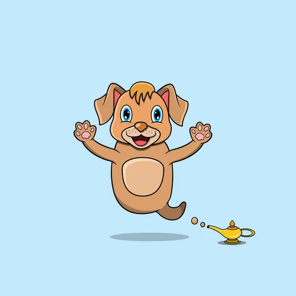 Cute and Funny Animals With Dog. Genie Character. Perfect For Mascot, logo, icon, and Character Design. Vector and illustration.
