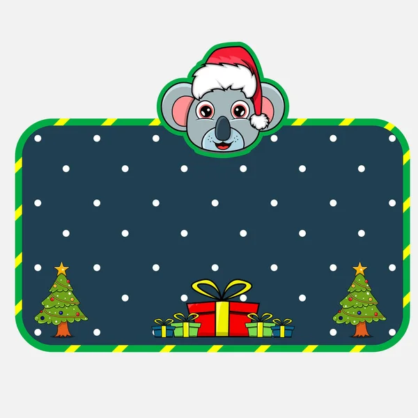 Carte Voeux Noël Nouvel Avec Koala Character Design Tête Animal — Image vectorielle