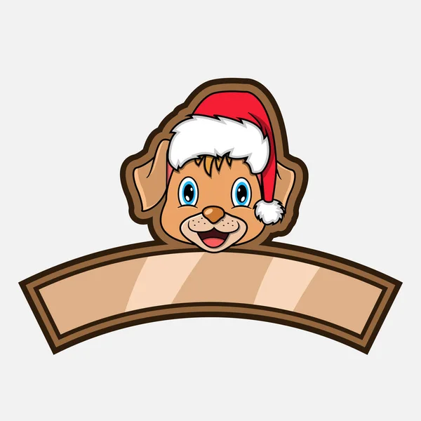 Логотип Собачьей Головы Значок Водяной Знак Значок Эмблема Ярлык Рождественской — стоковый вектор