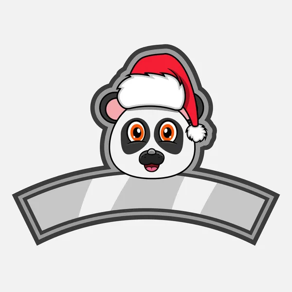 Gergedan Baş Karakter Logosu Simge Filigran Rozet Amblem Noel Şapkası — Stok Vektör