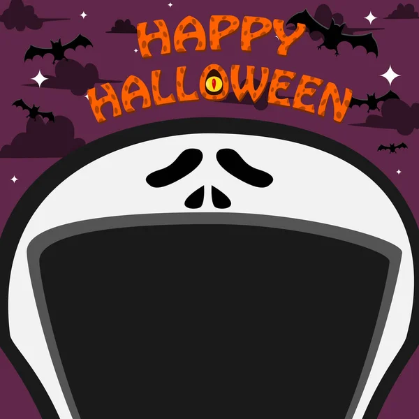 Diseño Personajes Halloween Con Scream Character Cara Grande Boca Abierta — Vector de stock