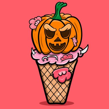 Şeytan Dondurması Kabakları 'nın maskotu. Klip Sanatı Vektörü.
