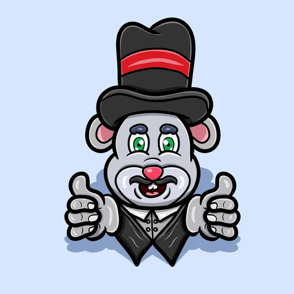 Mouse Mouse Mascot Cartoon Vettore Clip Art — Vettoriale Stock