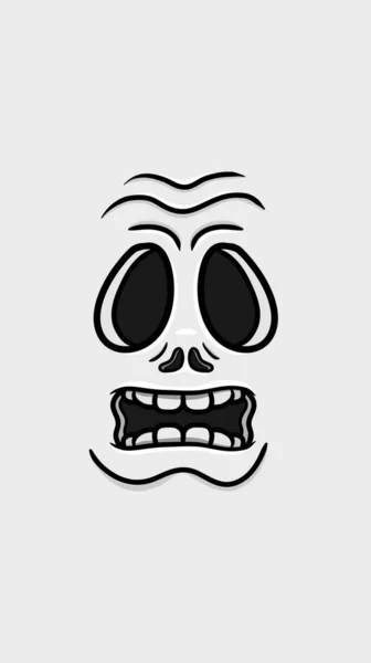 Cartoon Skeleton Face Background Walpaper Clip Art Vecteur — Image vectorielle