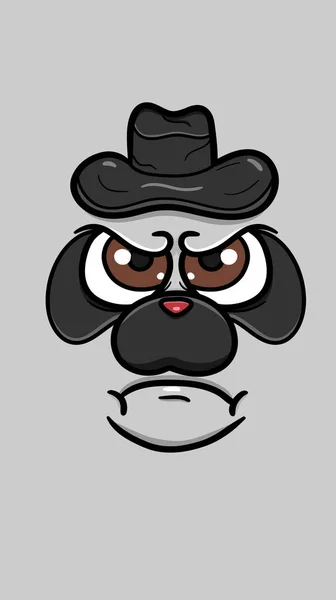 Niedliche Wütende Panda Gesicht Mit Mafia Hut Vector Poster Hintergrundbild — Stockvektor