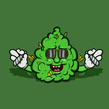 Ot İçen Çizgi Filmin maskotu. Vektör Klipsi Sanatı.