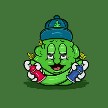 Bud 'ın sprey boyalı maskotu. Vektör ve Görüntü